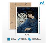 Elegante ritratto blu ricco con poster artistico da parete tigre bianca -...