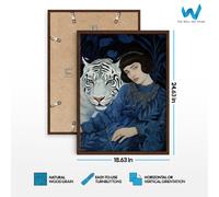Elegante ritratto blu ricco con poster artistico da parete tigre bianca -...