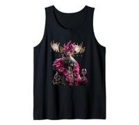 Elegante Ritratto di Alce Moda Animale Bicchiere da Vino Grafica Canotta