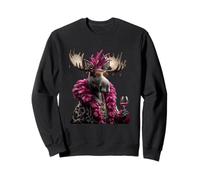 Elegante Ritratto di Alce Moda Animale Bicchiere da Vino Grafica Felpa