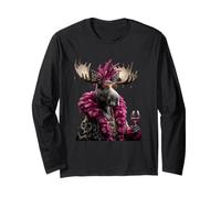 Elegante Ritratto di Alce Moda Animale Bicchiere da Vino Grafica Maglia a Manica