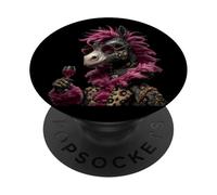 Elegante ritratto di asino moda animale bicchiere da vino grafica PopSockets PopGrip Adesivo