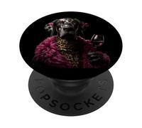 Elegante ritratto di cane moda cane rosso bicchiere grafico PopSockets PopGrip Adesivo