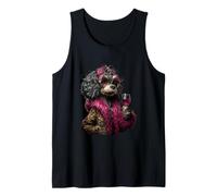 Elegante Ritratto di Pecore Moda Animale Vino Vetro Grafico Canotta