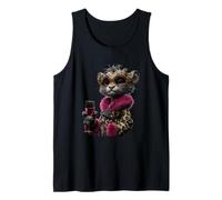 Elegante Ritratto di Pecore Moda Animale Vino Vetro Grafico Canotta