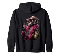 Elegante Ritratto di Scimmia Moda Primate Wine Graphic Animal Felpa con Cappuccio