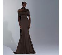 Elegante, romantico, sexy, alla moda, verde, raso elasticizzato, orlo a sirena, strascico, influencer, vacanza, festa di compleanno, evento di matrimonio, abito da damigella d'onore L,M,S,XL,XS,XXL,XX