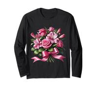 Elegante rosa rosa e giglio bouquet con un fiocco forme Mania Maglia a Manica
