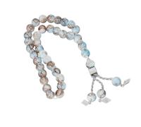 Elegante rosario in ceramica con 33 perline, accessorio religioso da polso per uso quotidiano e preghiera, perline lisce lucide, Misura unica, come descritto