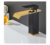 Elegante rubinetto a cascata oro per lavello nero moderno ponte bagno miscelatore rubinetto e lavello da cucina elegante accessori per la decorazione della casa per bagni contemporanei