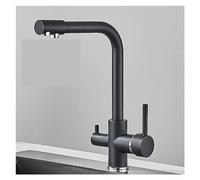 Elegante rubinetto da cucina grigio nero con filtro per l'acqua - Tocca del mixer caldo e freddo per acqua potabile - moderno rubinetto per la cucina di casa (Cromo) Aqiong