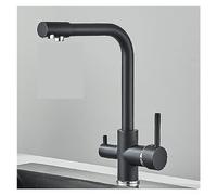 Elegante rubinetto da cucina grigio nero con filtro per l'acqua - Tocca del mixer caldo e freddo per la finitura cromata per acqua potabile perfetta per cucine moderne e facile installazione