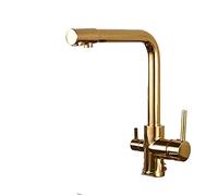 Elegante rubinetto da cucina in ottone cromato con filtro per l'acqua pura integrato Montaggio a ponte doppie maniglie per un facile controllo Design moderno per cucine eleganti