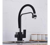 Elegante rubinetto da cucina nero a 3 vie, acqua calda e fredda, 3 modalità, elegante e funzionale, ideale per casa e cucina, compatibile con osmosi inversa, design durevole e moderno