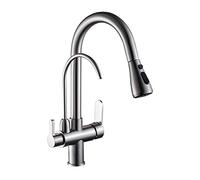 Elegante rubinetto da cucina nero a 3 vie, acqua calda e fredda, 3 modalità, elegante e funzionale, ideale per casa e cucina, compatibile con osmosi inversa, durevole e facile da installare