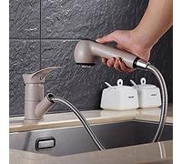 Elegante rubinetto miscelatore per lavello da cucina in ottone, rubinetto in rame con tubo flessibile per cucina e bagno, ideale per lavabo per verdure, design moderno con finitura nera e avena in