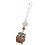 Elegante sacchetto di fascino per le donne, gufo in legno - fascino del telefono cellulare alla moda - OWL DECOR, Se référer au descriptif, Sandalo verde, riferimento alla descrizione