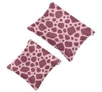 Elegante sacchetto di schegge di leopardo colorato 2Pcs Print-331: sacchetto di trucco impermeabile per le donne in viaggio, Multicolore, A：7.1x5.8in/18x14.8cm，B:4.7x4.5in/12x11.5cm