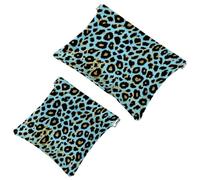 Elegante sacchetto di schegge di leopardo colorato 2Pcs Print-371: sacchetto di trucco impermeabile per le donne in viaggio, Multicolore, A：7.1x5.8in/18x14.8cm，B:4.7x4.5in/12x11.5cm