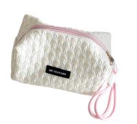 Elegante sacchetto di trucco floreale con cerniere per donne e ragazze Conservazione sicura elegante organizzato pennello cosmetico organizzato, Girasole Rice, Mass Beauty