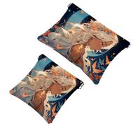 Elegante sacchetto per le schegge 851 di Starry Sky Art Girl-851: borsa per il trucco impermeabile per donne in viaggio, Multicolore, A：7.1x5.8in/18x14.8cm，B:4.7x4.5in/12x11.5cm