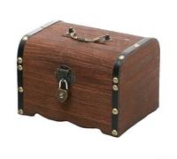 Elegante salvadanaio in legno con serratura sicura per risparmiare scatola per insegnare ai bambini alfabetizzazione finanziaria (B 14,5 x 10 x 9,5 cm)