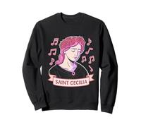 Elegante Santa Cecilia Icona Art per Gli Amanti della Musica Felpa