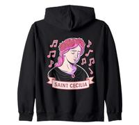 Elegante Santa Cecilia Icona Art per Gli Amanti della Musica Felpa con Cappuccio
