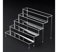 Elegante scaffale acrilico trasparente con più strati progettato per espositori