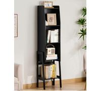 Elegante scaffale angolare multifunzionale in bambù, libreria a 3/4/5 ripiani, per casa, ufficio, soggiorno, soluzione salvaspazio per libri e decorazioni