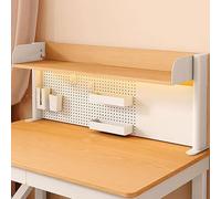 Elegante scaffale da scrivania multifunzionale in metallo, 78,7 x 63,5 cm, soluzione di archiviazione marrone per ufficio e casa, libreria da scrivania salvaspazio per spazi di lavoro efficienti
