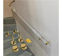 Elegante scala in acrilico trasparente da 120 cm, con staffe argentate, montaggio a parete, per una decorazione domestica sicura ed elegante, design moderno
