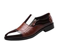 Elegante Scarpe Stringate Stile Classico Men's Breathable Hollow Business Scarpe a Punta (Brown, 41)