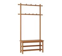 Elegante scarpiera da Ingresso con Ganci, Panca e Contenitore, attaccapanni per Camera da Letto e anticamera, capacità di carico di 300 kg, Beige, 100 cm/39 Pollici - Massimizza Spazio e Org