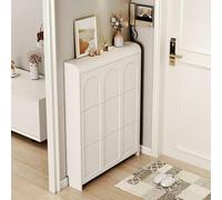 Elegante scarpiera in legno bianco - Scarpiera salvaspazio per ingresso e soggiorno - Soluzione di archiviazione autoportante per una vita senza ingombri