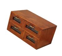Elegante scatola di immagazzinaggio in legno delicato armadio di stoccaggio in legno massello con quattro cassetti per organizzazione domestica versatile armadio retrò