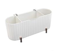 Elegante scatola per trucchi antipolvere con sezioni regolabili, organizer essenziale per la tua vanità (bianco)