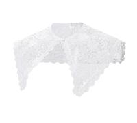 Elegante Scialle Pizzo Floreale Decorativo Falso Collare Capo Fiori Ricamo Cavo Per Donne Abiti Decorativi Falsi