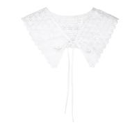 Elegante Scialle Pizzo Floreale Decorativo Falso Collare Capo Fiori Ricamo Cavo Per Donne Abiti Decorativi Falsi