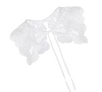 Elegante Scialle Pizzo Floreale Decorativo Falso Collare Capo Fiori Ricamo Cavo Per Donne Abiti Decorativi Falsi