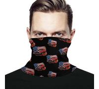 Elegante Sciarpa a Tubo,American Muscle Car Flag Print,Protezione del Viso Elastico Bandana per Yoga Bambini Uomo 26X30cm