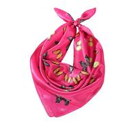 Elegante sciarpa con motivo a farfalla per le signore anni 2000 avvolgere la testa quotidiana sciarpa sciarpa di seta vintage accessori moda scialle elegante, Farfalla rosa rossa, Taglia unica