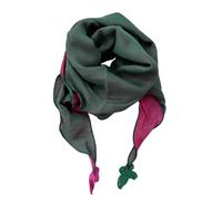 Elegante sciarpa in cotone e lino bandana per le donne design a doppio strato protezioni per il freddo elegante foulard accessorio sciarpa convertibile per quattro stagioni, Rosso rosa verde scuro