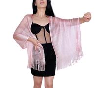 Elegante Sciarpa in Rete Stola Scialle Frange Filo Brillante Foulard Coprispalle