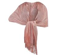 Elegante Sciarpa Stola Scialle con Frange Filo Brillante Metallizzato Foulard Coprispalle per Occasione Matrimonio Cerimonia Sposa Festa (blu jeans 09)