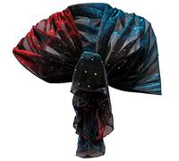 Elegante Sciarpa Metallizzata Pois Scialle Brillante Foulard Stola CopriSpalle Occasione Matrimonio Cerimonia Sposa (blu rosso)
