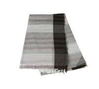 Elegante sciarpa nera uomo a quadri grigio nero beige