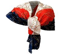 Elegante Sciarpa Plisse Misto Seta Sciale Foulard Donna Cerimonia Blu Rosso