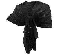 Elegante SCIARPA Plissettata Foulard Sciale, Donna Coprispalle Cerimonia Nero