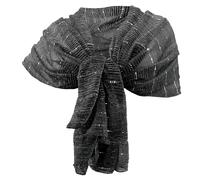 Elegante SCIARPA Plissettata Foulard Sciale, Donna Coprispalle Cerimonia Nero Ar